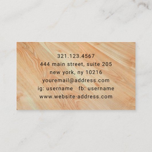 Wood Flooring Services Modern Professional 名刺 (裏面)