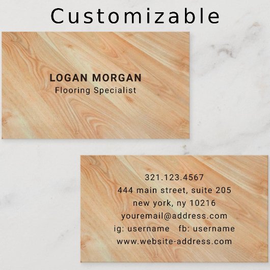 Wood Flooring Services Modern Professional 名刺