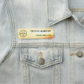 Wood-grain Gold-2 Magnetic Name Badge 名札 (インサイチュ)