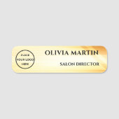 Wood-grain Gold-3 Magnetic Name Badge 名札 (正面)
