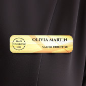 Wood-grain Gold-4 Magnetic Name Badge 名札