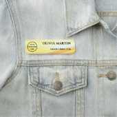 Wood-grain Gold Magnetic Name Badge 名札 (インサイチュ)