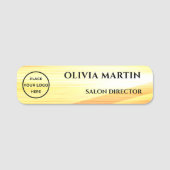 Wood-grain Gold Magnetic Name Badge 名札 (正面)