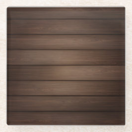 Wood Grain Striped Brown Abstract Fashion Art ガラスコースター