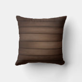 Wood Grain Striped Brown Abstract Fashion Art クッション (裏面)
