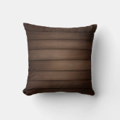Wood Grain Striped Brown Abstract Fashion Art クッション (正面)