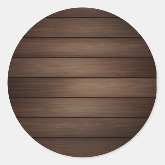 Wood Grain Striped Brown Abstract Fashion Art ラウンドシール (正面)