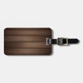 Wood Grain Striped Brown Abstract Fashion Art ラゲッジタグ (正面横)