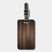 Wood Grain Striped Brown Abstract Fashion Art ラゲッジタグ (正面縦)