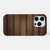 Wood Grain Striped Brown Abstract Fashion Art iPhoneケース (裏面横)