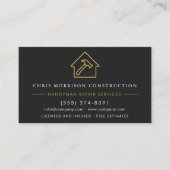 Wood Handyman Construction Black Gold QR Code 名刺 (正面)