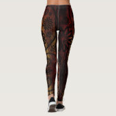 Wood Henna Tattoo - Power Yoga Leggings レギンス (裏面)