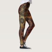 Wood Henna Tattoo - Power Yoga Leggings レギンス (右)