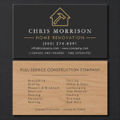 Wood Home Improvement Black Gold QR Code 名刺