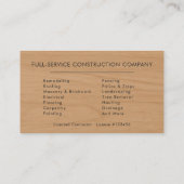 Wood Home Improvement Black Gold QR Code 名刺 (裏面)