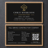 Wood Home Improvement Contractor Black Gold 名刺