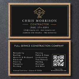 Wood Home Improvement Contractor Black Gold 名刺