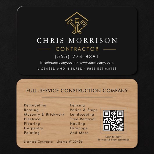 Wood Home Improvement QR Code  名刺