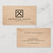 Wood IIのHandyman、Carpenter、Builderロゴ 名刺 (正面/裏面)