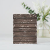 Wood & Lace String Light Rustic Wedding Invitation (スタンド正面)