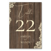 Wood Lace Wedding Rustic Table Number Card テーブルナンバー (裏面)
