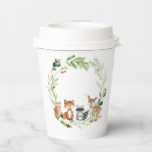 wood land animals greenery design 紙コップ (裏面)