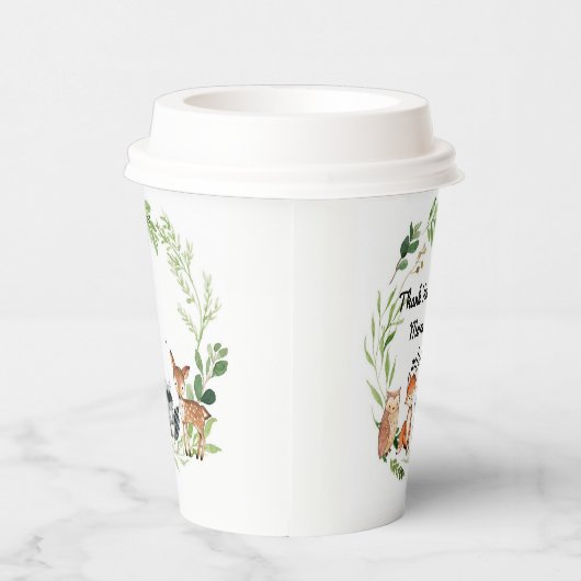 wood land animals greenery design 紙コップ (右)
