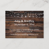 Wood & Lightsの結婚宿泊施設Insert Card エンクロージャーカード (裏面)