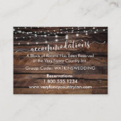 Wood & Lightsの結婚宿泊施設Insert Card エンクロージャーカード (正面)