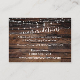 Wood & Lightsの結婚宿泊施設Insert Card エンクロージャーカード