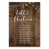 Wood & Lightsテーブル13ゲスト名カード付き テーブルナンバー (裏面)