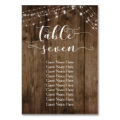 Wood & Lightsテーブル7とゲストネームカード テーブルナンバー (正面)
