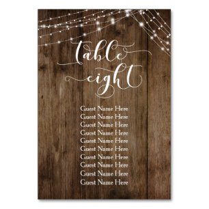 Wood & LightsテーブルEightゲストネームカード テーブルナンバー