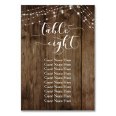 Wood & LightsテーブルEightゲストネームカード テーブルナンバー (正面)