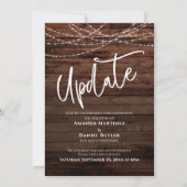 Wood & Lights素朴の更新カー結婚ドを延期 招待状 (正面)