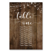 Wood & Lights Table One with Guest Names Card テーブルナンバー (正面)