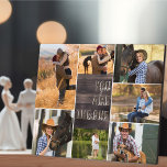 Wood Look You are the One Photo Collage フォトプラーク<br><div class="desc">写真モダンのコラージュ。7枚の写真でパーソナライズできお気に入りのる。テンプレートは、上から時計回りに動作して、写真を追加する準備ができて離れいる。オーバーサ読イズのプリントとスクリプモダントタイポグラフィでカジュアルは「お前は自分だ」。このデザインは素朴な木が背景に茶色と白のレタリングで見える。カラーパレもしットを違う使用する場合は、ストアを参照するか、メッセージを表示してサポートを受けてください。</div>