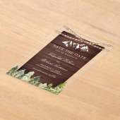 Wood Mountain Forest Photo Wedding Save the Date アクリル招待状 (レイダウン)