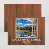 Wood Paneling Open Window Scenery Vacation Rental  ポストカード (正面/裏面)
