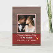 Wood plank Happy Valentines Day to my Husband カード (正面)