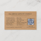 Wood QR Code Carpentry Carpenter Service 名刺 (裏面)