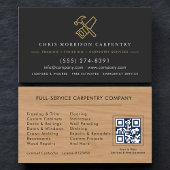 Wood QR Code Carpentry Carpenter Service 名刺