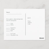 Wood RSVP素朴とメニューテンプレート ポストカード (裏面)