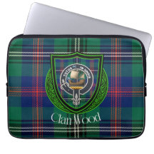 Wood Scottish Clan Tartan and Crest 