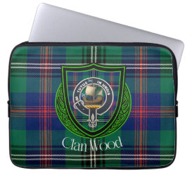 Wood Scottish Clan Tartan and Crest ラップトップスリーブ