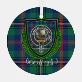 Wood Scottish Clan Tartan & Crest ガラスオーナメント (裏面)