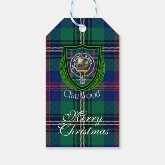 Wood Scottish Clan Tartan & Crest ギフトタグ (正面)