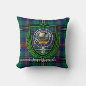 Wood Scottish Clan Tartan & Crest クッション (正面)