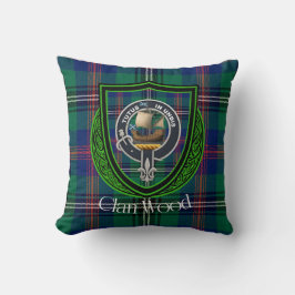 Wood Scottish Clan Tartan & Crest クッション