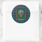 Wood Scottish Clan Tartan & Crest ラウンドシール (バッグ)